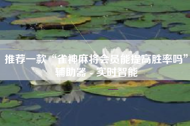 推荐一款“雀神麻将会员能提高胜率吗”辅助器 - 实时智能