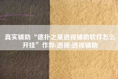 真实辅助“德扑之星透视辅助软件怎么开挂”作弊(透视)透视辅助