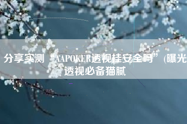 分享实测“AAPOKER透视挂安全吗	”(曝光透视必备猫腻