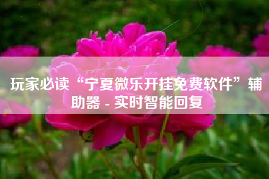 玩家必读“宁夏微乐开挂免费软件”辅助器 - 实时智能回复