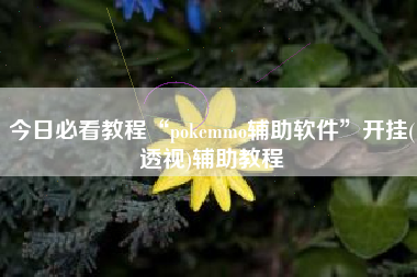 今日必看教程“pokemmo辅助软件	”开挂(透视)辅助教程