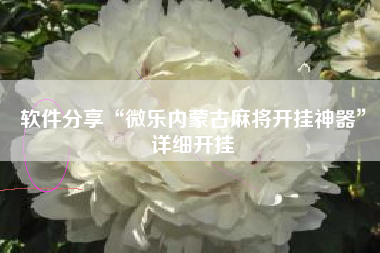 软件分享“微乐内蒙古麻将开挂神器”详细开挂