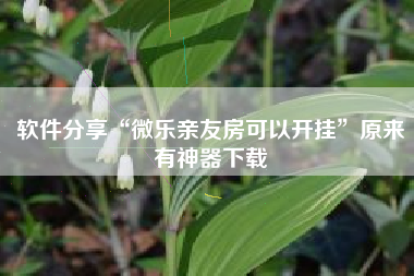 软件分享“微乐亲友房可以开挂	”原来有神器下载